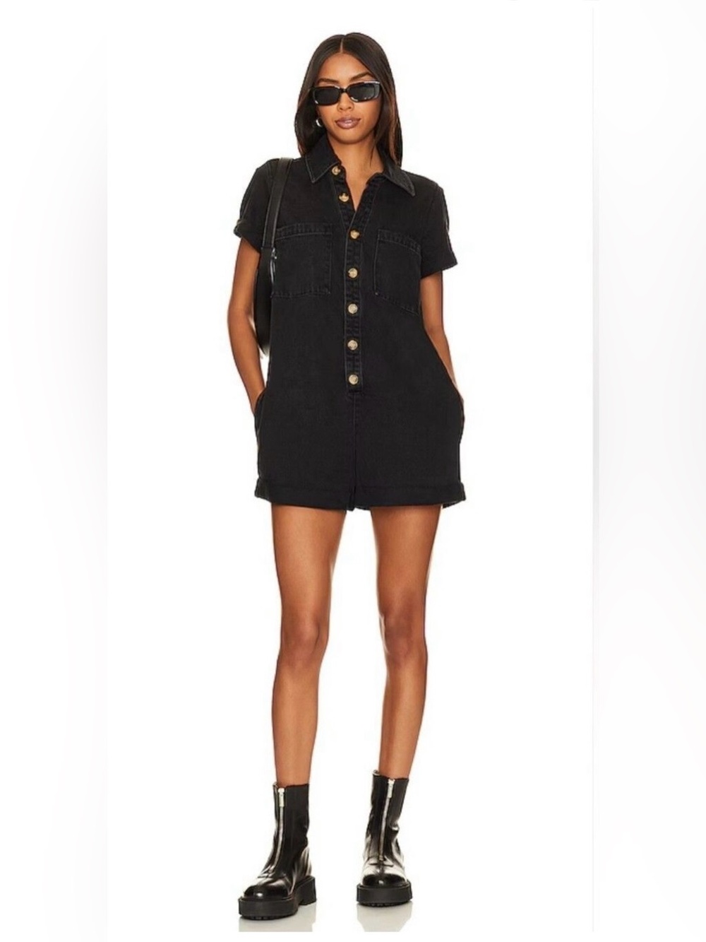 Show Me Your Mumu Range Romper Black Denim Cotton Whimsigoth XL